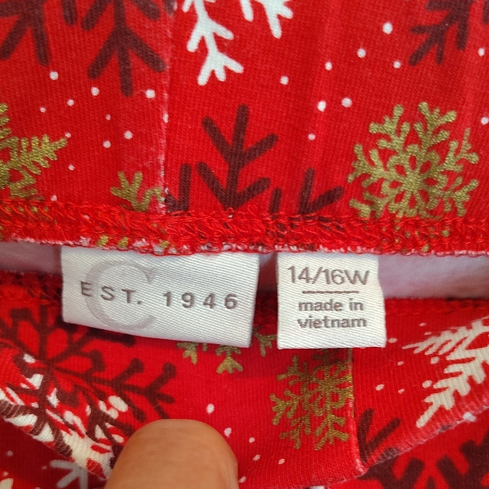 C Red Snowflake Women's Leggings - Picture 2 of 4